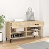 vidaXL Shoe Cabinet Sonoma Oak 40.2x13.8x21.7" Engineered Wood