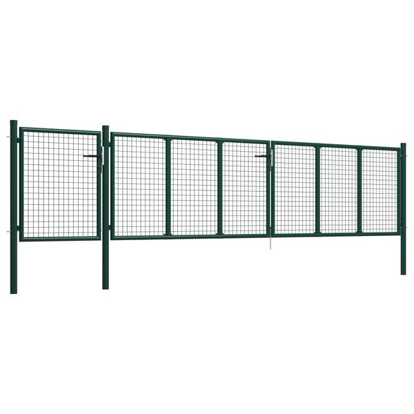 vidaXL Garden Gate Steel 196.9x39.4" Green