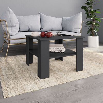vidaXL Coffee Table Gray 23.6"x23.6"x16.5" Engineered Wood