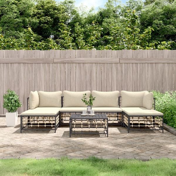 vidaXL Garden Lounge Set Anthracite and Beige