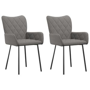 vidaXL Dining Chair Set of 2 Light Grey
