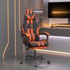 vidaXL Gaming Chair with Footrest Black and Orange Faux Leather