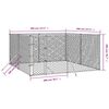 vidaXL Outdoor Dog Kennel Silver Galvanized Steel Large Durable