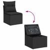 vidaXL Garden Sofa Set with Cushion 8 pcs Black Synthetic: Poly Rattan