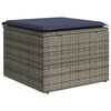 vidaXL Garden Stool Gray 55 x 55 x 37cm poly rattan
