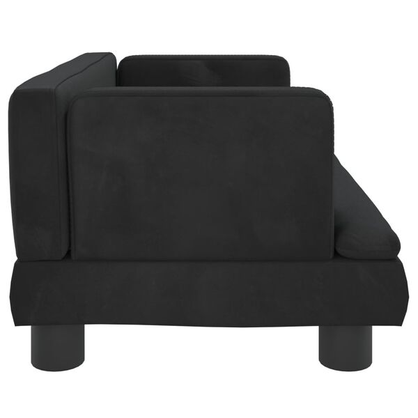 vidaXL Kids Sofa Black Velvet, Pine Wood, Foam Mini Durable Kids Sofa