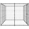 vidaXL Dog Kennel Black Powder-coated steel 78.0 sqft Tough Dog Kennel