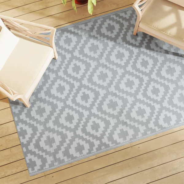 vidaXL Patio Carpet ARAKIL Grey 55.1x78.7" PP
