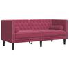 vidaXL 2 Piece Chesterfield Sofa Set with Bolsters Wine Red Velvet