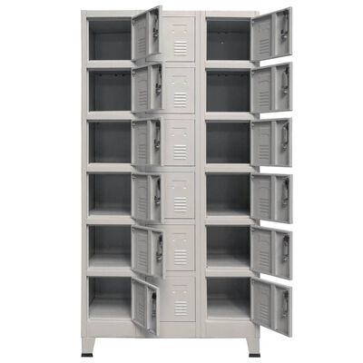vidaXL Locker Cabinet with 18 Compartments Metal 35.4"x15.7"x70.9"