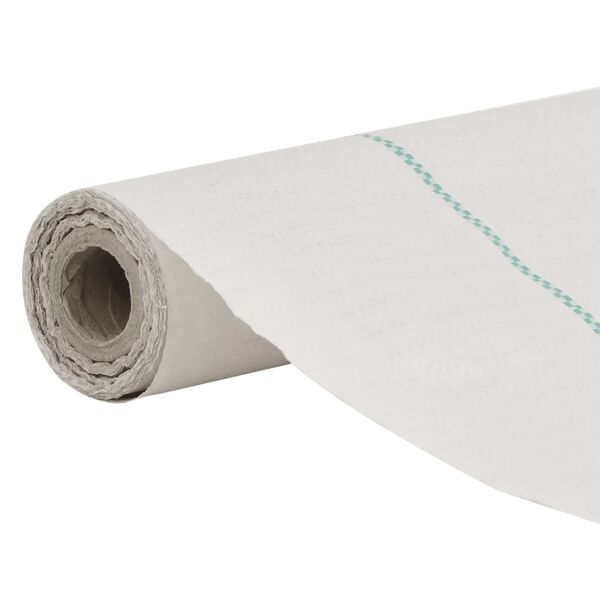vidaXL Weed Membrane White with green stripes 100% Polypropylene