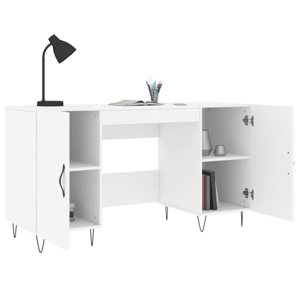 vidaXL Desk White Engineered wood, iron, aluminum alloy Medium Desk