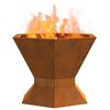 vidaXL Fire Pit Brown 19.69 x 19.69 x 15.75 in Steel