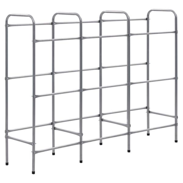 vidaXL Storage Shelf for 9 Crates Silver 57.1x13.0x45.7" Steel