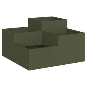 vidaXL Garden Planter Olive green 80 x 80 x 48 cm Steel
