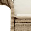 vidaXL Garden Sofa with Cushion Beige 141 x 62 x 69 cm poly rattan