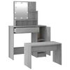 vidaXL Dressing Table Set With Led Gray Sonoma Engineered wood, acrylic