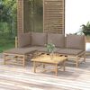 vidaXL Garden Lounge Set Taupe Bamboo Modular Garden Lounge Set