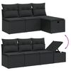 vidaXL Garden Sofa Set Black Poly Rattan, Steel Medium Modular