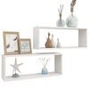 vidaXL Wall Shelf Set of 2 White Engineered wood
