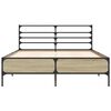 vidaXL Bed Frame Sonoma Oak Engineered wood, Metal, Plywood Small Double