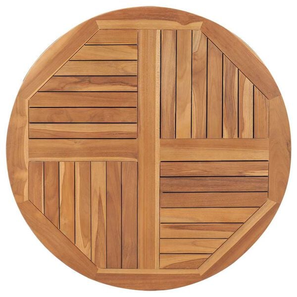 vidaXL Tabletop Natural Teak Solid teak wood 35.4 in diameter Durable