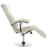vidaXL TV Armchair Cream Faux leather, Chromed metal Standard