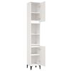 vidaXL Bathroom Cabinet White Engineered wood, Metal Tall