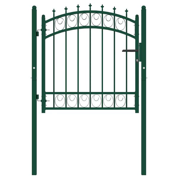 vidaXL Fence Gate with Spikes Steel 39.4x39.4" Green
