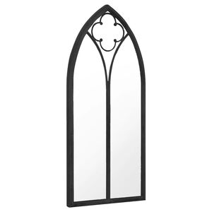 vidaXL Garden Mirror Black Iron, Glass 27.6x11.8 in Decorative inlays