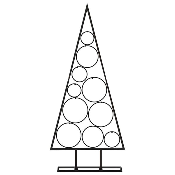 vidaXL Metal Christmas Tree Black Powder-coated steel 35.4 in
