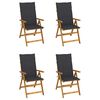 vidaXL Garden Chair Set of 4 Anthracite Solid Acacia Wood Medium
