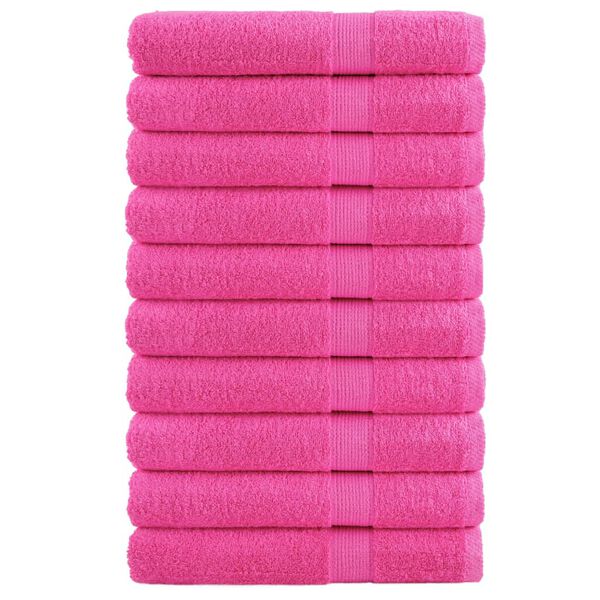 vidaXL Sauna Towel Set of 10 Pink 100% Cotton 31.5 x 78.7 in