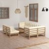 vidaXL Garden Lounge Set Honey brown Solid pine wood 28.3 in Modular