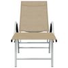 vidaXL Sun Lounger Cream Aluminum Extra High Adjustable Armrests