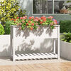 vidaXL Planter White Solid pine wood Medium Planter Rectangular