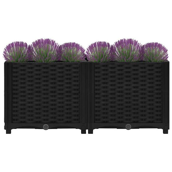 vidaXL Raised Bed Black Polypropylene Medium Durable Raised Bed