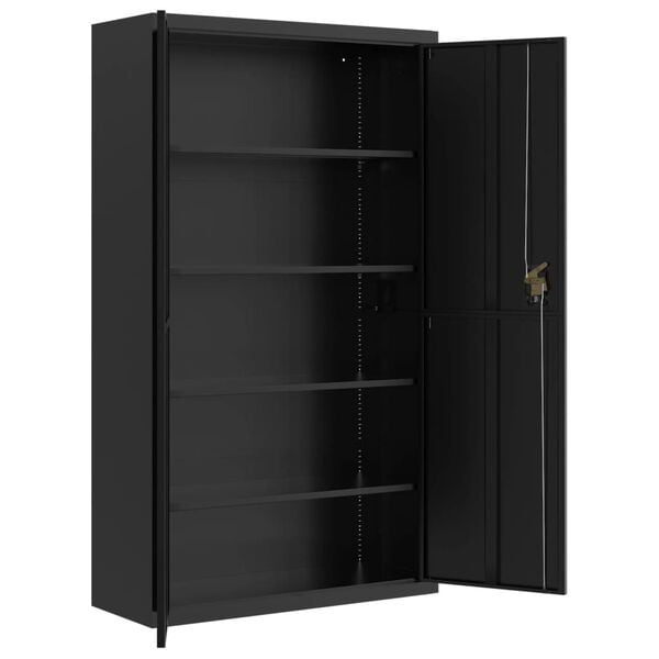 vidaXL File Cabinet Black Powder-coated Steel Large
