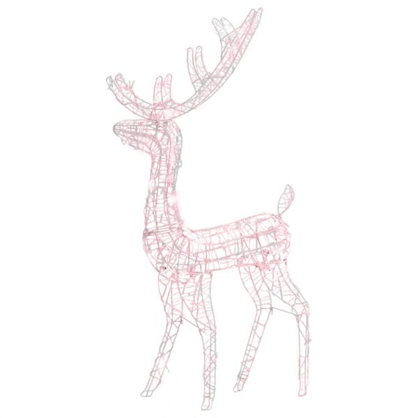 vidaXL Reindeer Christmas Decoration Warm White Acrylic Large