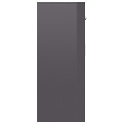 vidaXL Sideboard High Gloss Gray 43.3"x11.8"x29.5" Engineered Wood