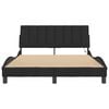 vidaXL Bed Frame Black Velvet, Plywood, Metal, Solid Pine Wood Full