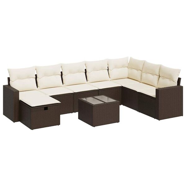 vidaXL Patio Sofa Set Brown