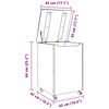 vidaXL Laundry Basket with Wheels "RANA" 17.7x17.7x25.2" Solid Wood Pine
