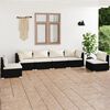 vidaXL Garden Lounge Set Black PE rattan Medium Adjustable Armrests