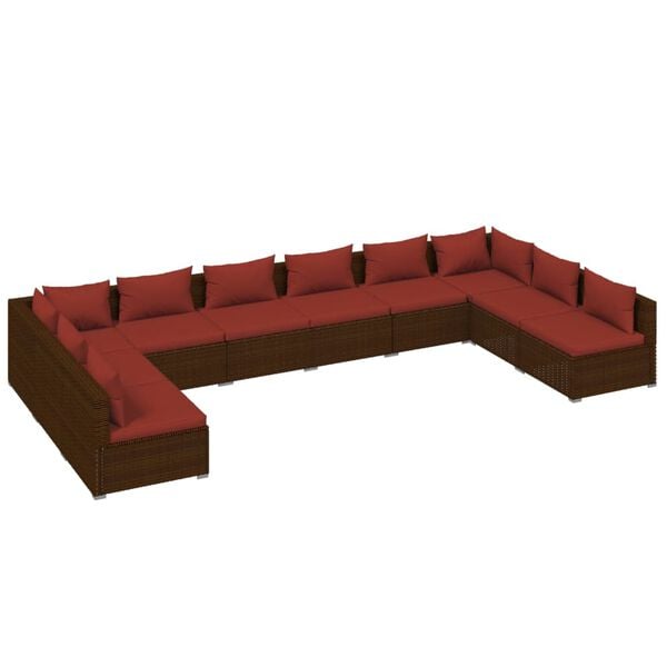 vidaXL Garden Lounge Set Brown, Cinnamon Red