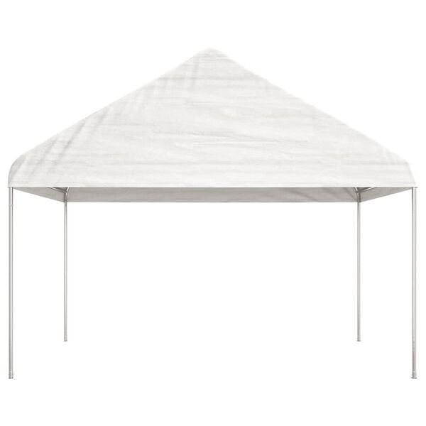 vidaXL Gazebo With Roof White Polyethylene, Galvanized Steel Large