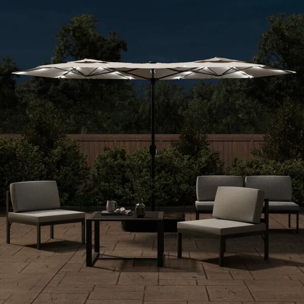 vidaXL Garden Parasol Sand white, dark grey