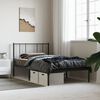 vidaXL Bed Frame Black Powder-coated steel Twin Bed Frame Rectangular