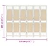 vidaXL 6-Panel Room Divider Cream 82.7x65.0" Fabric
