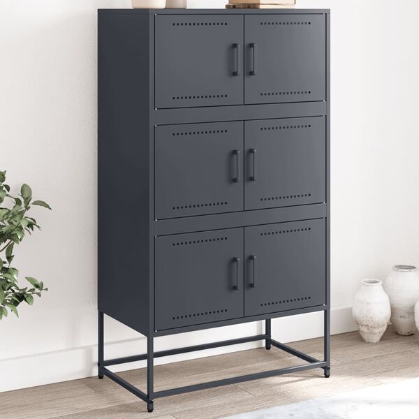 vidaXL Sideboard Anthracite Steel Medium Sideboard Rectangular